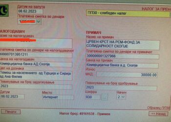 Продадена и сликата на Ана Филев – 30.000 денари уплатени за настраданите во Турција и Сирија