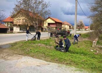 Еко активисти од Колешино го исчистија отпадот во селото со што го најавија проектот „Колешино без отпад“