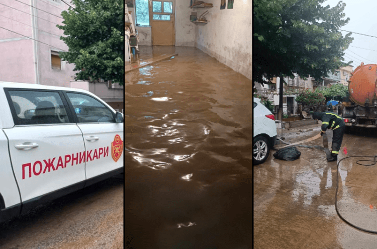 Дваесеттина пожарникари постапуваат по повеќе од 60 пријави за последици од невремето во Струмица, молат за разбирање