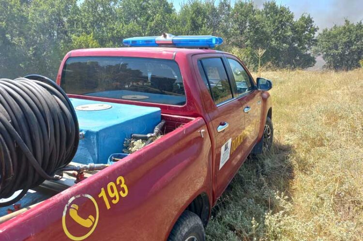 Голем пожар кај Костурино, 15-тина пожарникари се обидуваат да го изгаснат