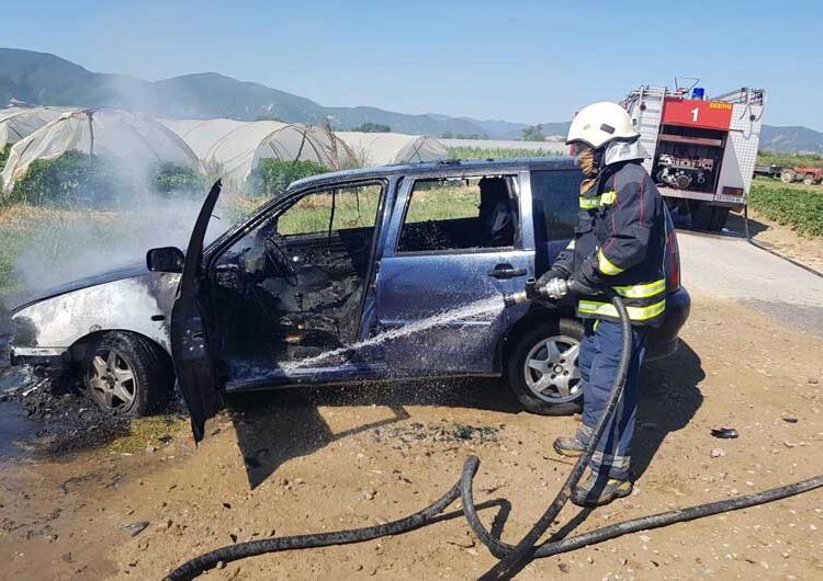 Гореше автомобил на патот помеѓу Муртино и Сачево