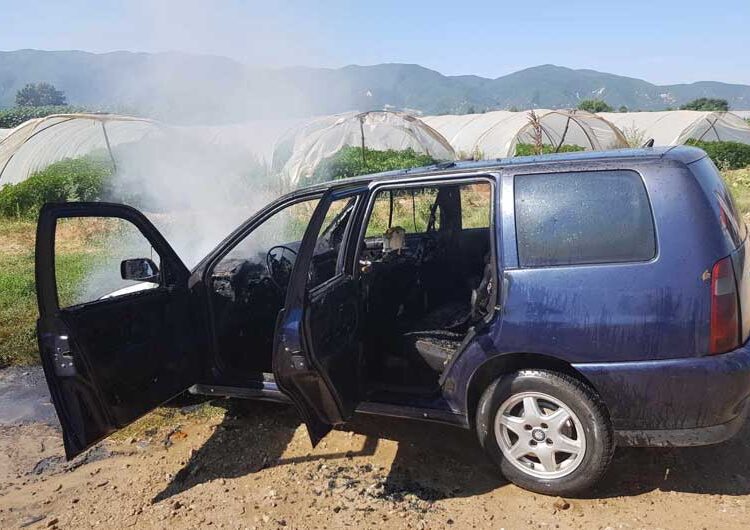 Гореше автомобил на патот помеѓу Муртино и Сачево