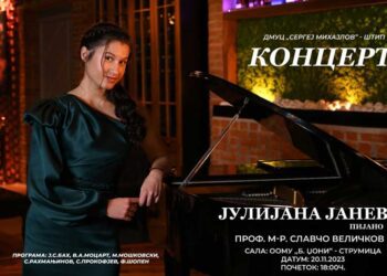 Концерт на младата пијанистка Јулијана Јанев во музичкото училиште