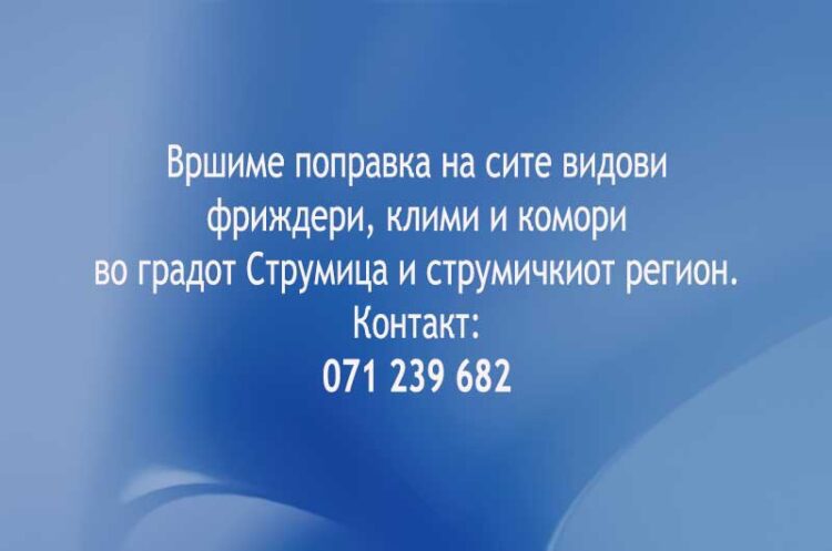 Поправка на сите видови фриждери, клими и комори