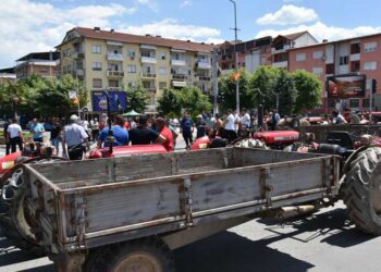 Земјоделците го блокираа центарот на Струмица, бараат повисоки откупни цени на градинарското производство