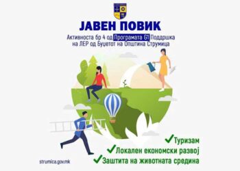 Општина Струмица објавува ЈАВЕН ПОВИК за прибирање предлог проекти за Локален економски развој и туризам, Заштита на животната средина