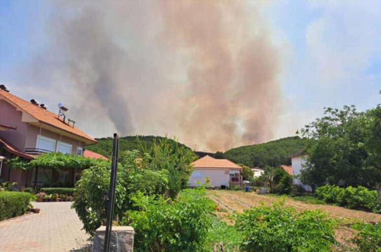 Пожарот кај Доброшинци се шири кон Сушево – интервенира хеликоптер на МВР