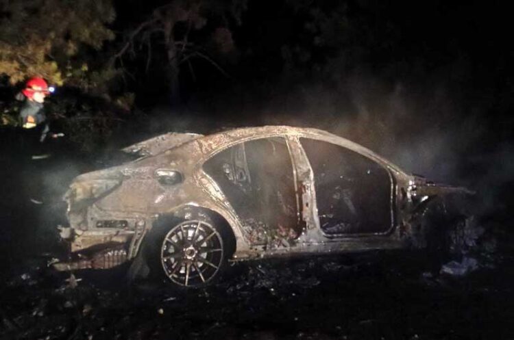 Гореше автомобил кај „двата пата“, пожарот се проширил и кон ридот