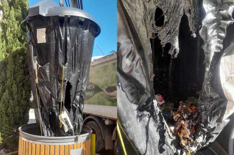 „Комуналец“ апелира до граѓаните да одбираат што фрлат во полуподземните контењери – недогасени отпадоци од оган ги уништуваат