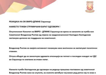 Градоначалникот Костадинов му се заканувал на Владимир Ристов со тужба, од ВМРО-ДПМНЕ со реакција