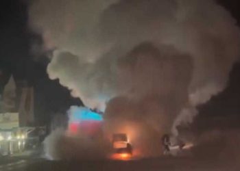 Гореше автомобил на патот Струмица – Дабиле