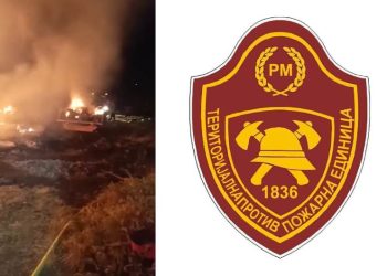 ВИДЕО: Во Добрашинци гореше тракторска приколица со слама, а пожарот се проширил кон копи слама и јонџа