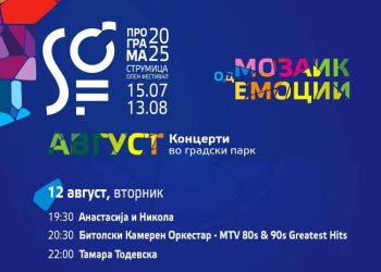 Вечерва втора концертна вечер на „Струмица Опен Фестивал 2025“ – македонска музика и големи хитови
