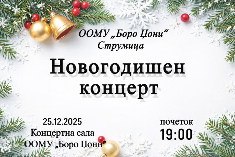 Новогодишен концерт на учениците од ООМУ „Боро Џони“
