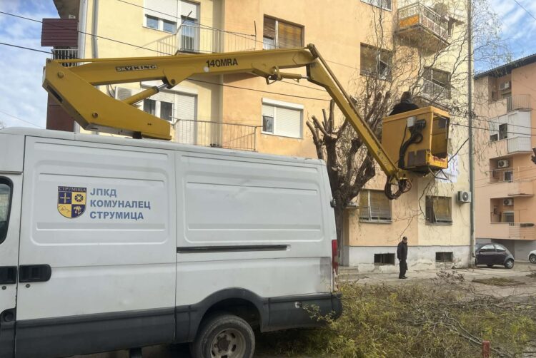 ЈПКД „Комуналец“ со есенско кроење на дрвјата по јавните површини низ Струмица