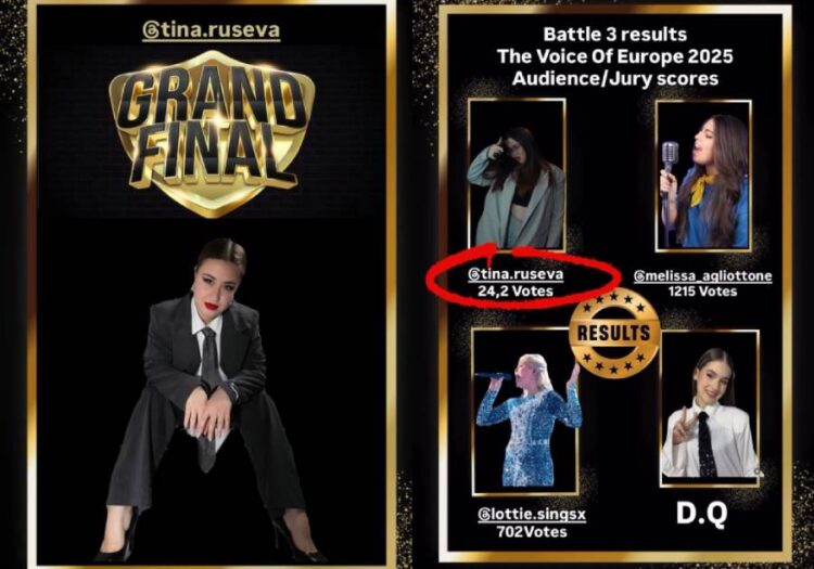 Струмичанката Тина Русева во Топ 6 на „The Voice of Europe“